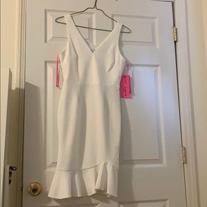 NWT White Betsey Johnson fit and flare dress